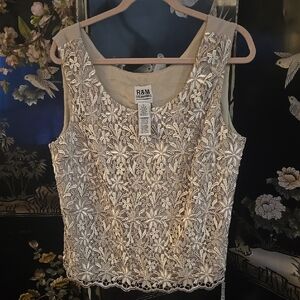 R&M Richards Floral Lace Top